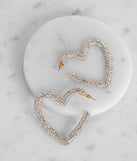 Change Of Heart Rhinestone Hoop Earrings