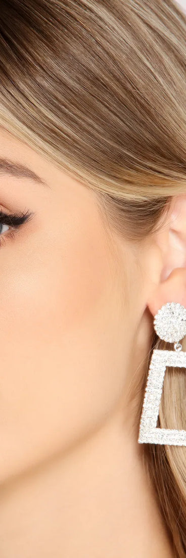 Radiant Rhinestone Door Knocker Earrings