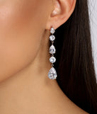 Falling Hard Teardrop Cubic Zirconia Duster Earrings