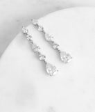 Falling Hard Teardrop Cubic Zirconia Duster Earrings