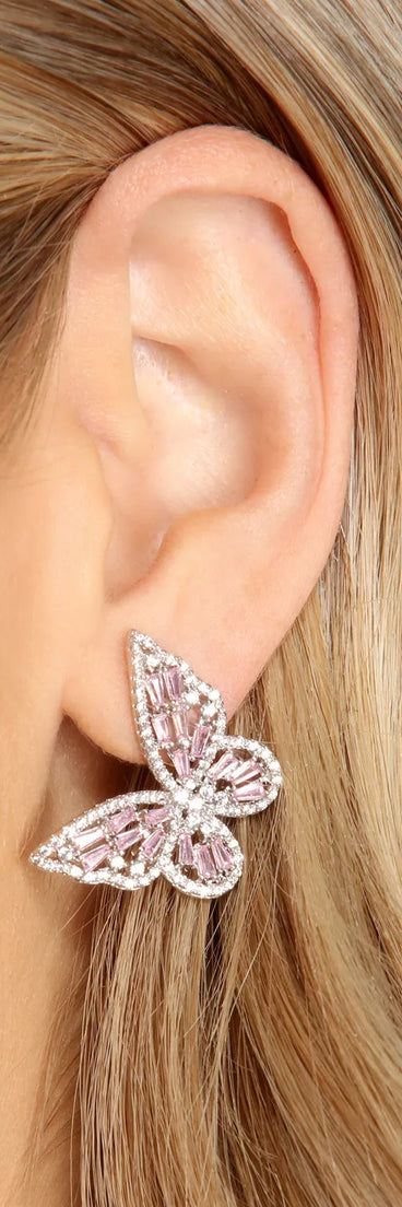 Butterfly Fly Away Cubic Zirconia Studs