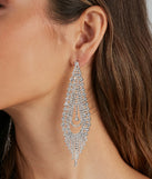 Get ready for any event with the Captivate Them Rhinestone Teardrop Duster Earrings in silver, an essential start to creating a versatile outfit for women for parties, cocktail hours, or Valentine's Day events.