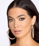 Twisted Rhinestone Hoop Earrings