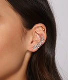 Linear Leaf Cubic Zirconia Ear Cuff