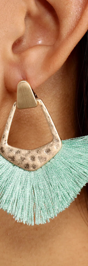 Dangle Dangle Tassel Fringe Earrings