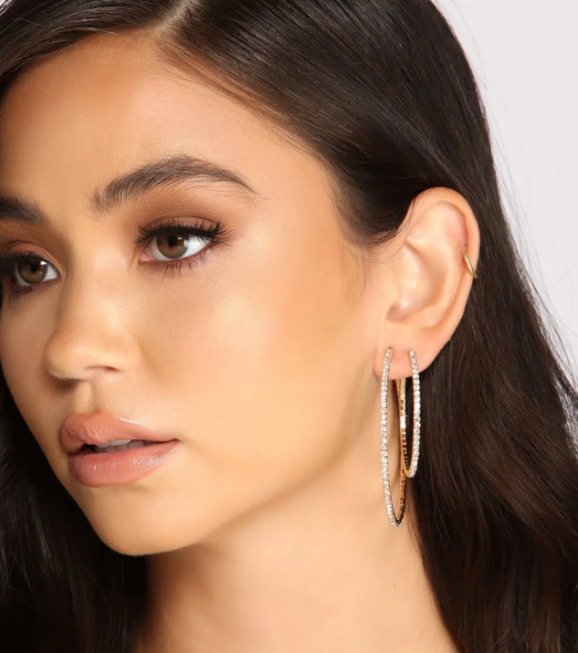Glimmer and Gleam 3 Pack Stud And Hoop Earring Set