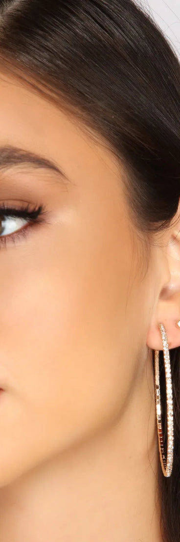 Glimmer and Gleam 3 Pack Stud And Hoop Earring Set