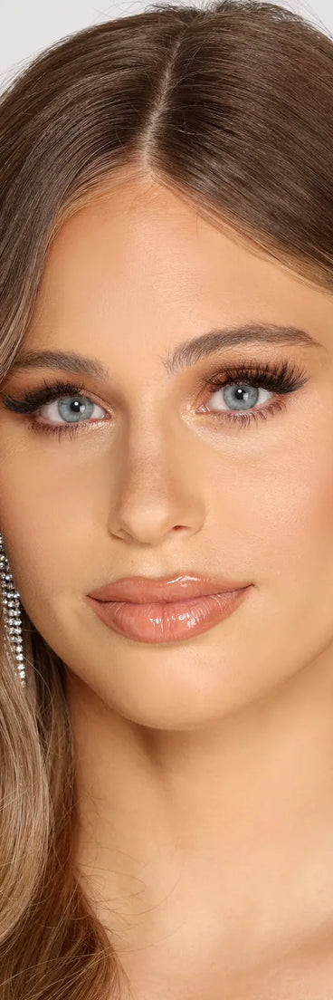 9 Row Rhinestone Fringe Duster Earrings