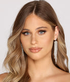 9 Row Rhinestone Fringe Duster Earrings