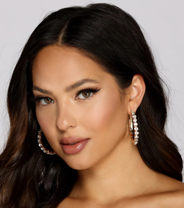 Living The Luxe Life Rhinestone Hoop Earrings