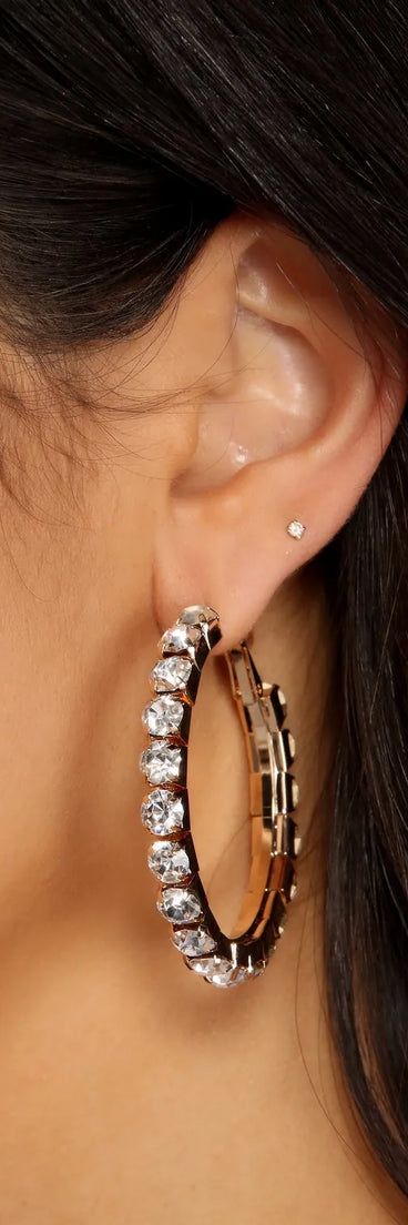 Living The Luxe Life Rhinestone Hoop Earrings