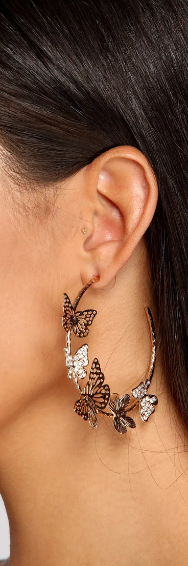 Bohemian Charm Butterfly Hoops