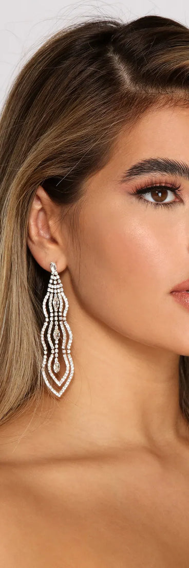 Effortless Eleganace Rhinestone Chandelier Earrings