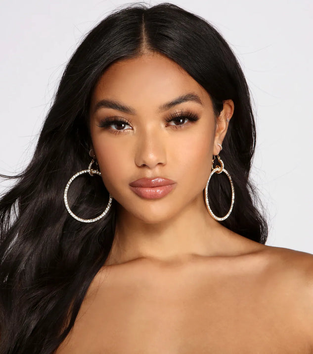 Moment To Shine Rhinestone Hoops