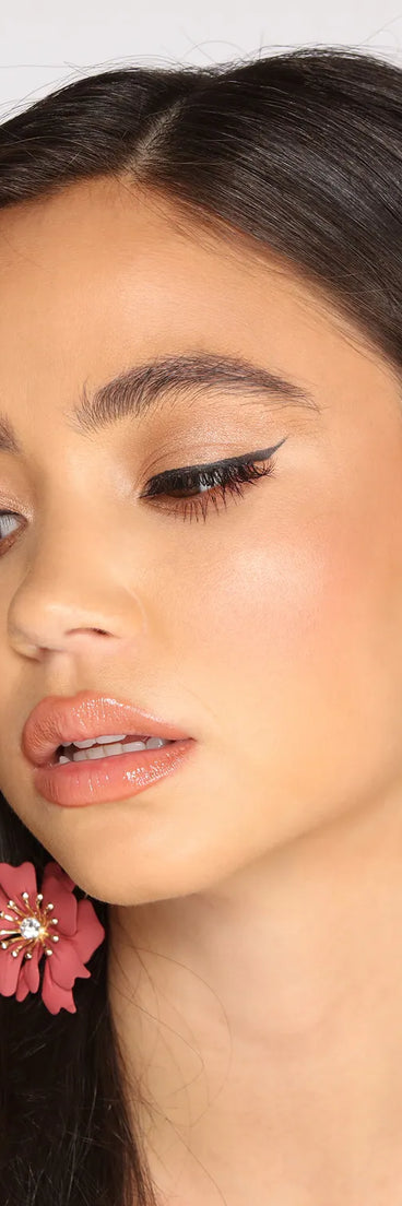 Floral Bloom Flower Hoop Earrings