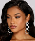 Triple O-Ring Rhinestone Earrings