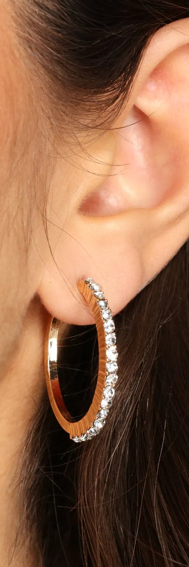 Rhinestone Hoops And Studs Six Earring Pack