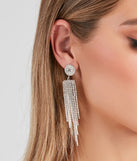 Bring The Dazzle Rhinestone Fringe Earrings