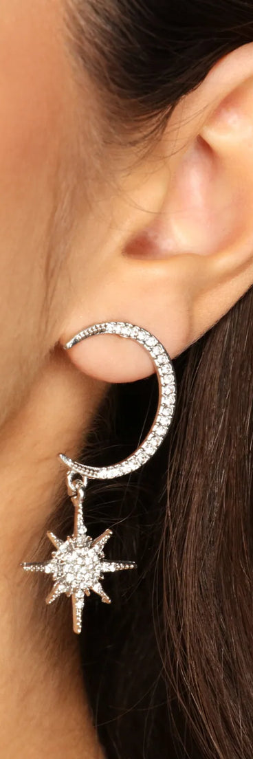 Dream On Moon Starburst Post Earrings