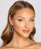 Glam Geometric Rhinestone Earrings