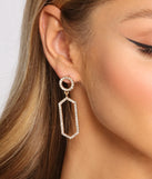 Glam Geometric Rhinestone Earrings