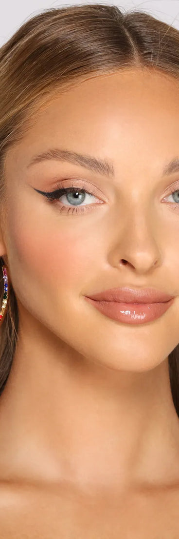 Rainbow Rhinestone Hoops