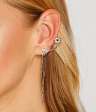 Glowing Glam Starburst Rhinestone Cuff Earring