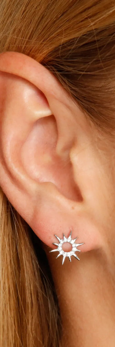 Glowing Glam Starburst Rhinestone Cuff Earring