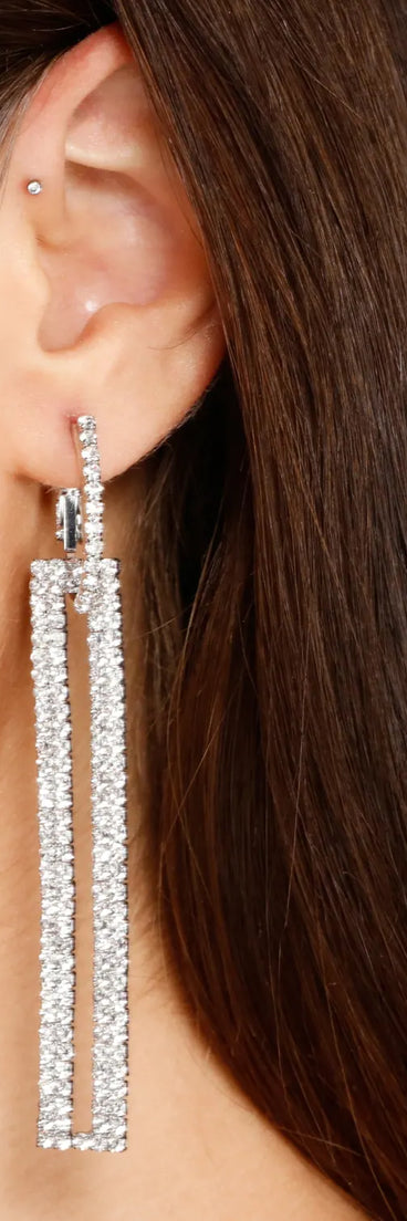 Dazzle On Them Rhinestone Door Knocker Earrings