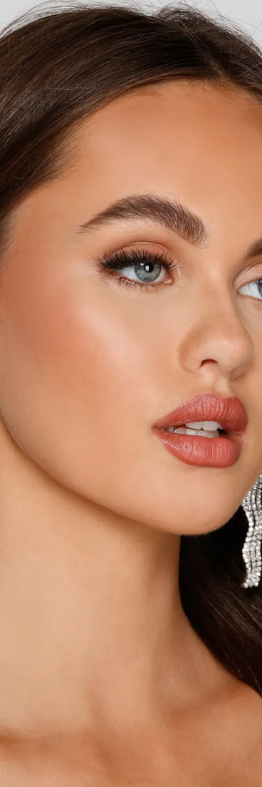 Trendy Glam Rhinestone Fringe Earrings