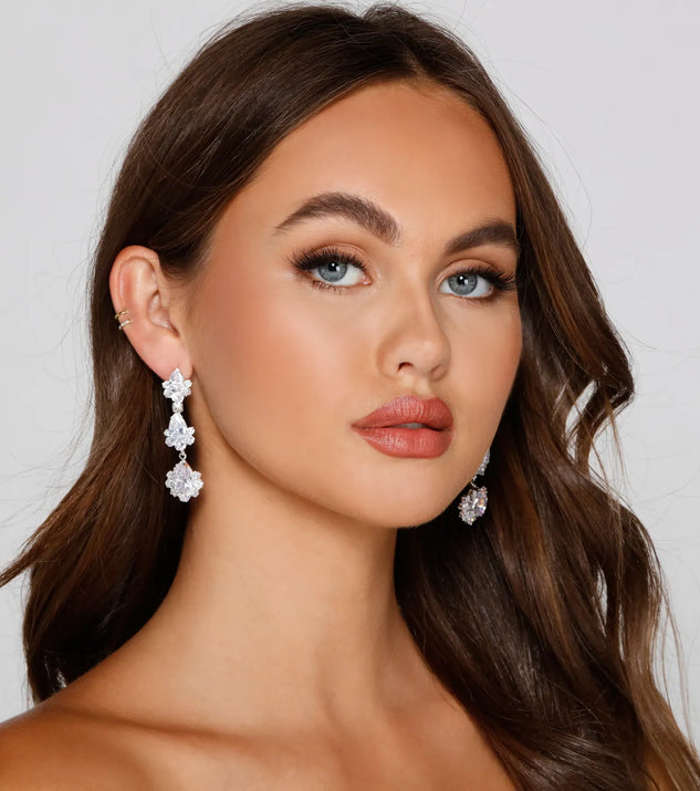 Dazzle And Glow Teardrop Rhinestone Earrings