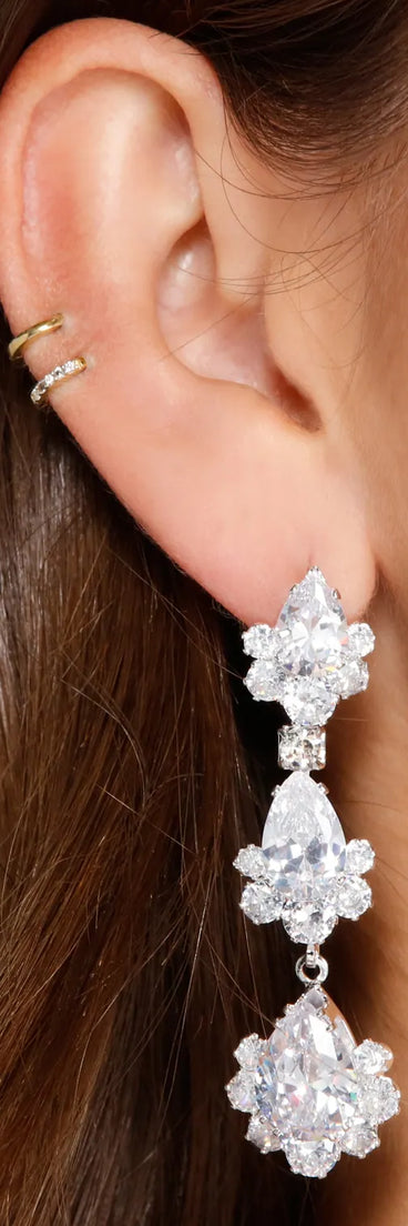 Dazzle And Glow Teardrop Rhinestone Earrings