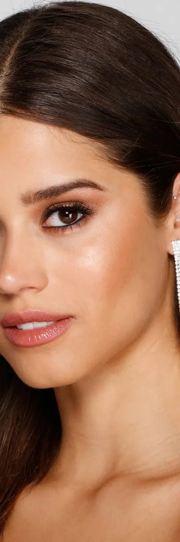 Major Luxe Rhinestone Fringe Earrings