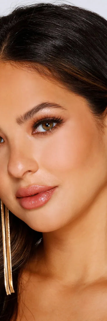 Sleek Chain Fringe Statement Earrings