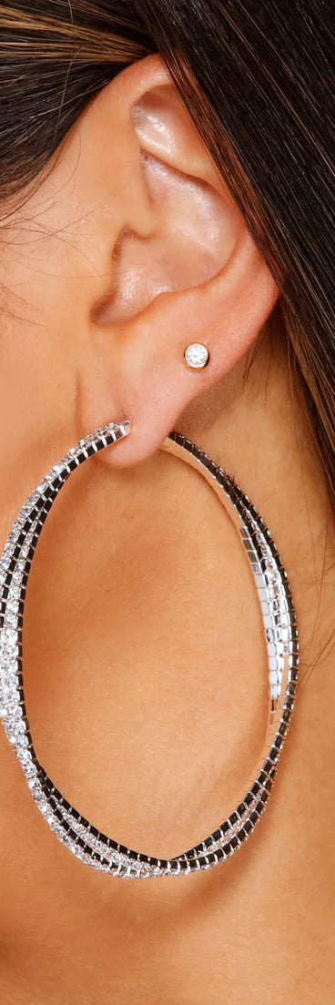 Twist Of Glam Rhinestone Hoops