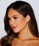 Cross Charm Linear Drop Earrings