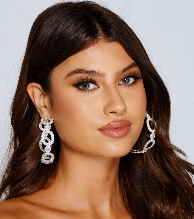Major Glam Rhinestone Hoop Earrings