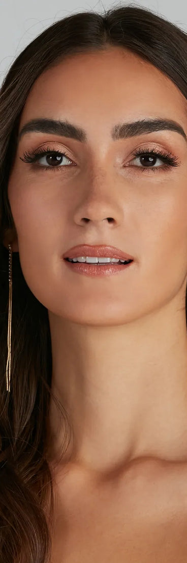 Dainty Rhinestone Chain Fringe Earrings