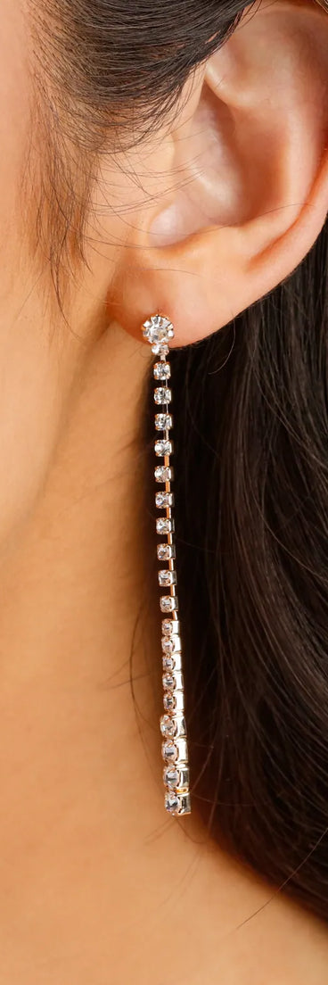 Dainty Glam Rhinestone Drop Earrings