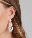 Cubic Zirconia Teardrop Chandelier Earrings