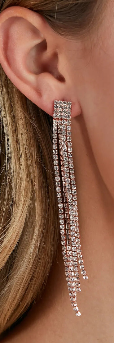 Simple Elegance Rhinestone Duster Earrings