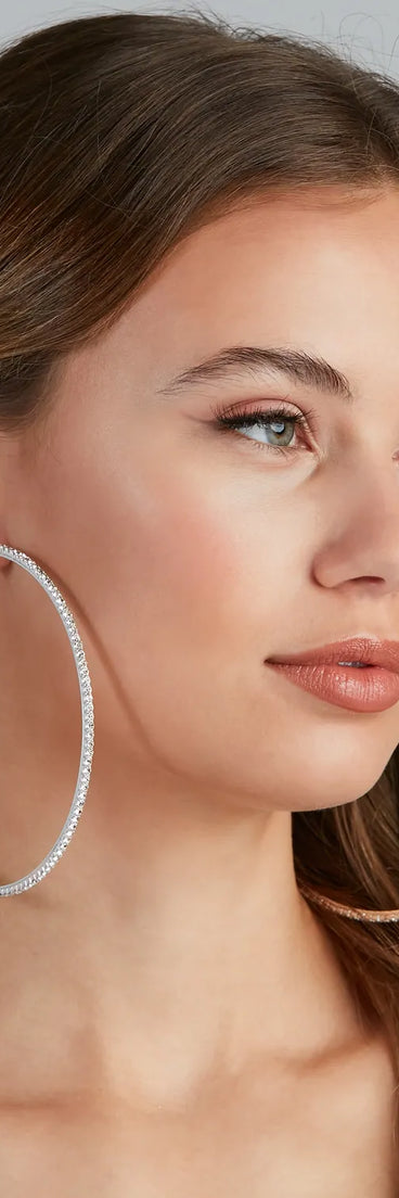 Glam Impact Rhinestone Hoops