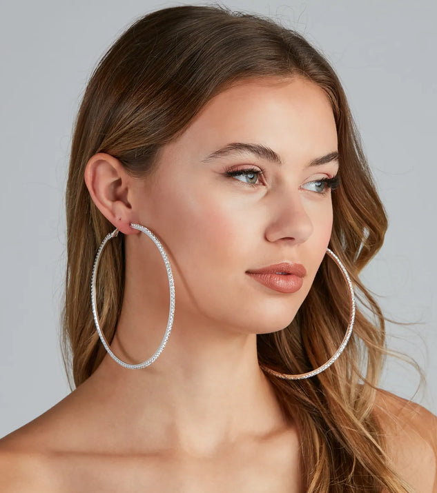 Glam Impact Rhinestone Hoops
