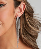 Glam Angel Rhinestone Fringe Earrings