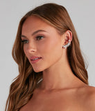 Tantalizing Glam Rhinestone Ear Crawler And Stud Set