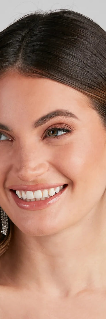 Fringe Benefits Rhinestone Earrings