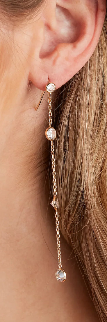 Upscale CZ Linear Earrings