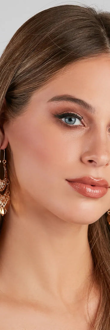 Boho Charm Coin Drop Earrings