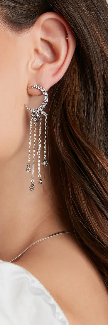 Starlight Rhinestone Linear Earrings