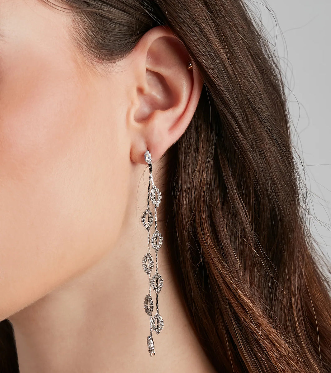 Dripping In Glam Rhinestone Earrings & Windsor
